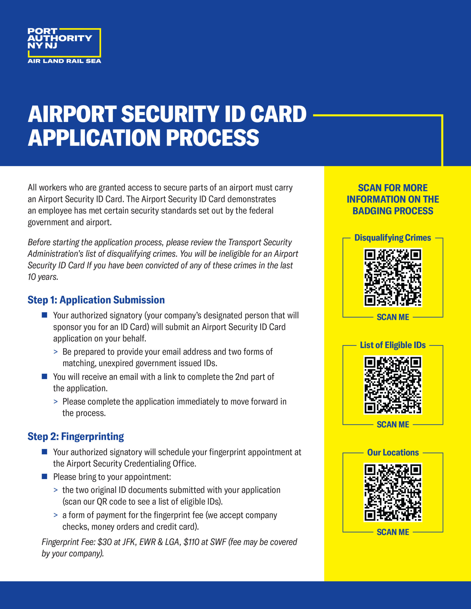 Port Authority of New York and New Jersey Airport Security ID Office